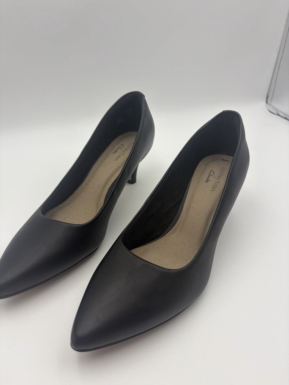 Clarks Linvale Jerica Black Leather Pumps Women’s Heels Size 6M